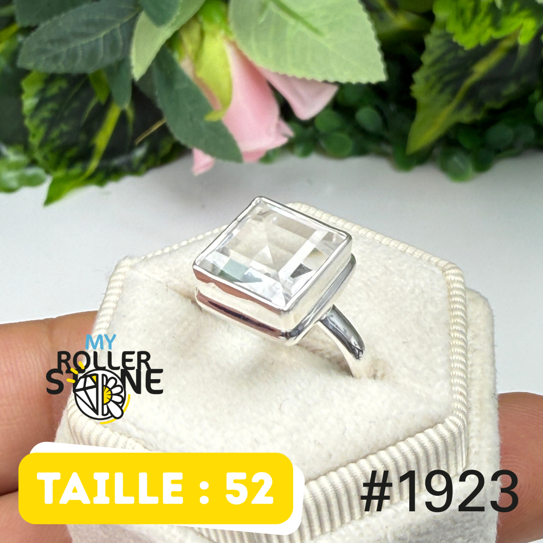 Bague argent 925 cristal de roche #1923