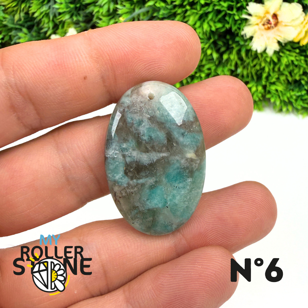 Pendentif Percé Amazonite et Quartz Fumé (Rare)