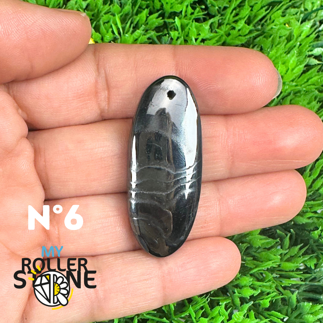 Pendentif Percé Psilomelane Argenté