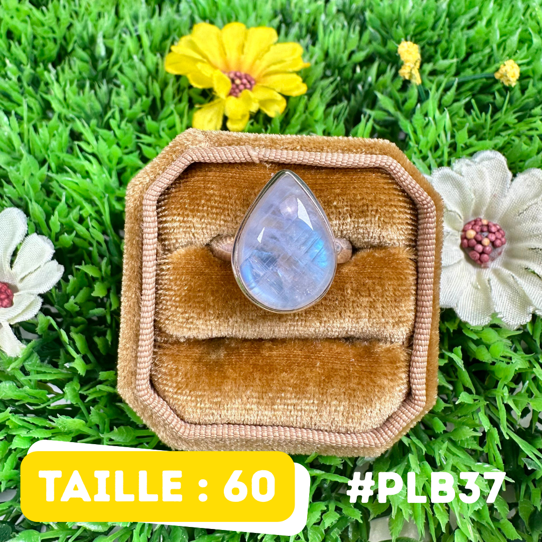 Bague Pierre de Lune Blue Fire #PLB37