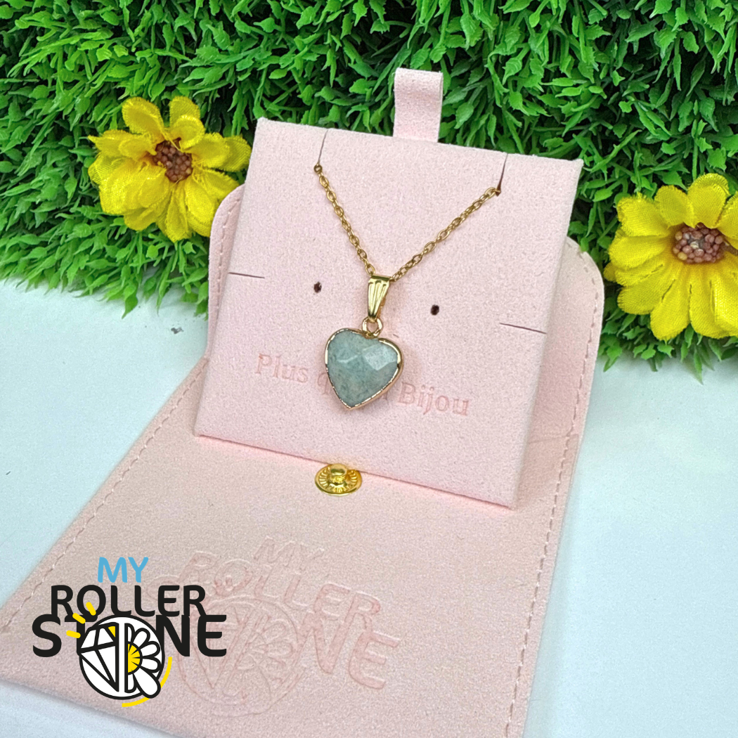 Pendentif Coeur Amazonite Serti