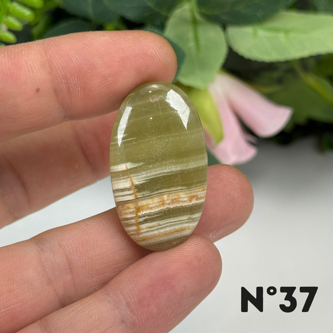 Pendentif Calcite Verte 5A Percé