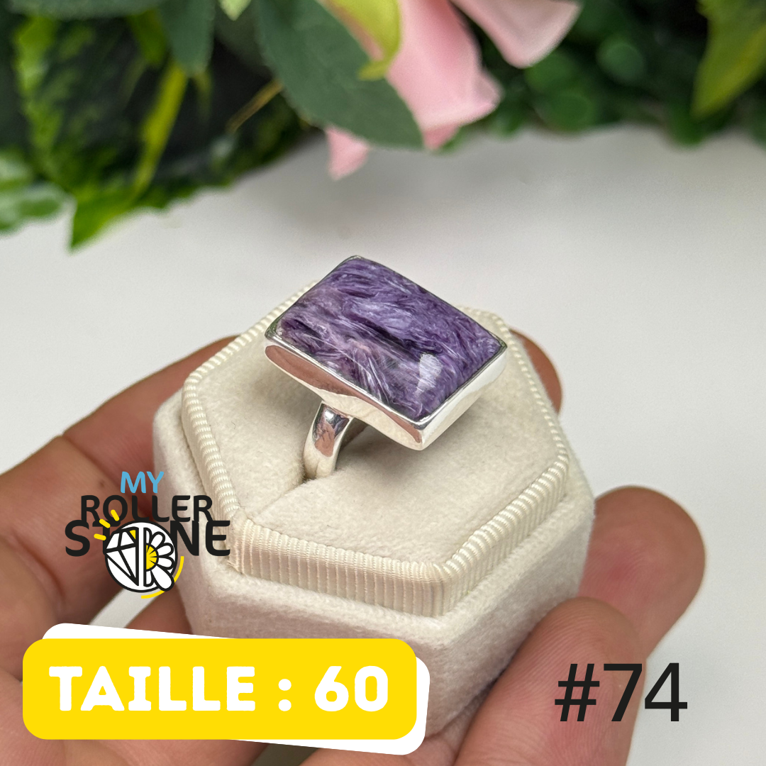 Bague argent charoïte #OR74