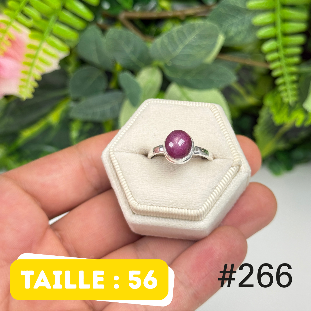 Bague argent 925 rubis étoilé #R266