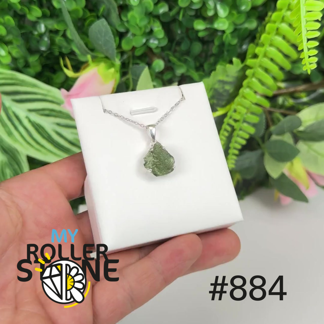 Pendentif argent moldavite #P884