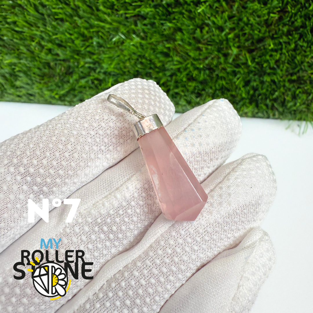 Pendentif Quartz rose et Argent