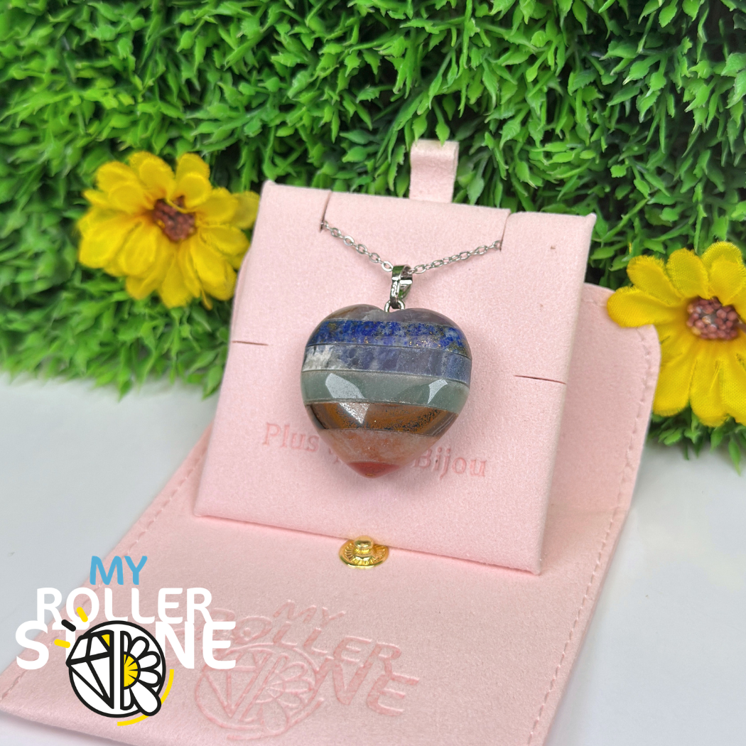 Pendentif Coeur 7 chakras