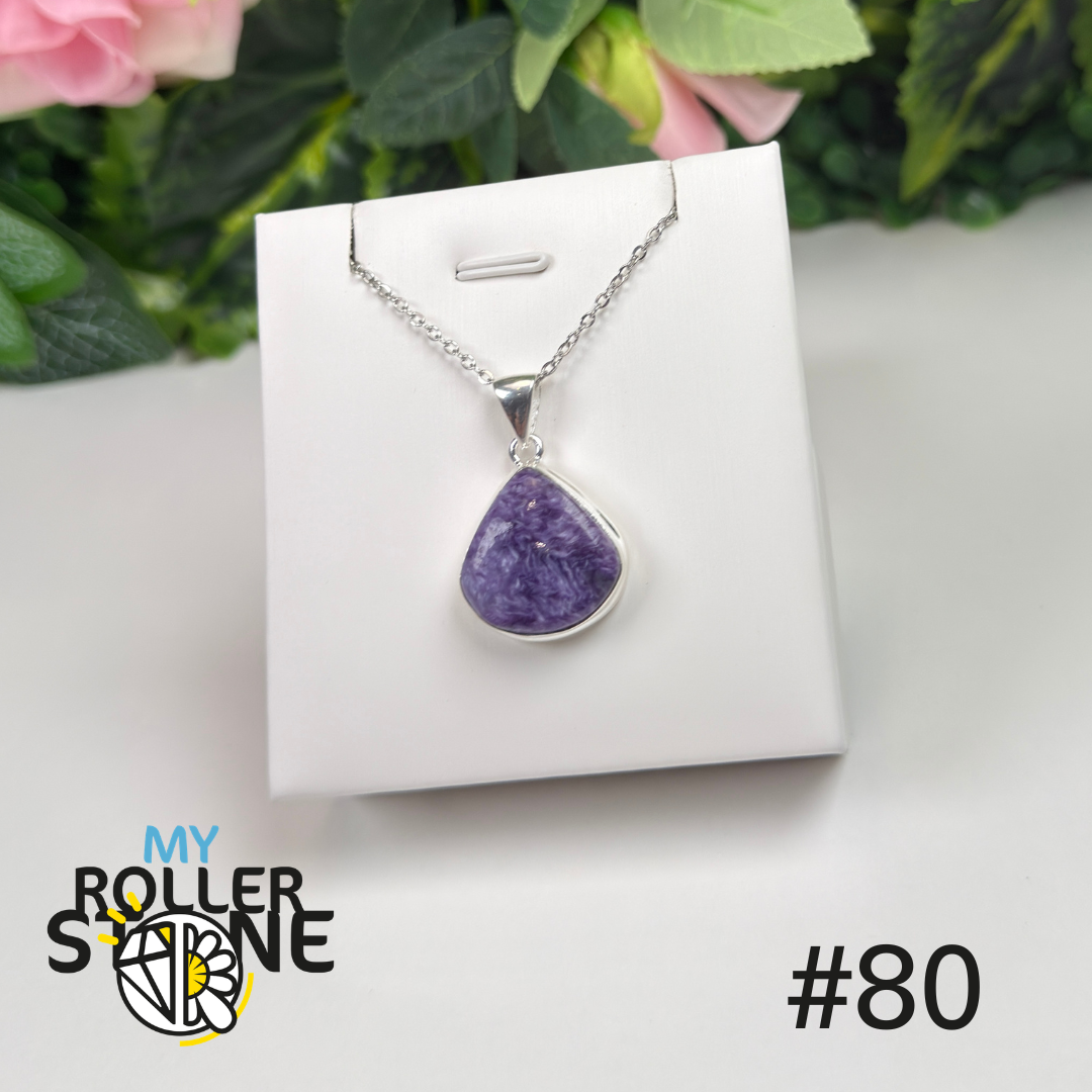 Pendentif argent charoïte #OP80