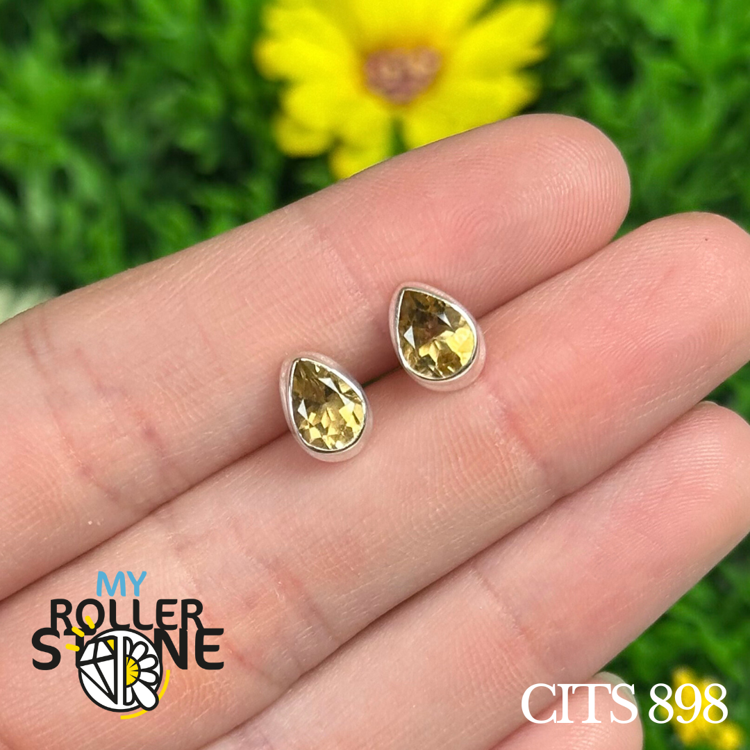 Boucles d&#39;oreilles Argent 925 Citrine #CITS 898