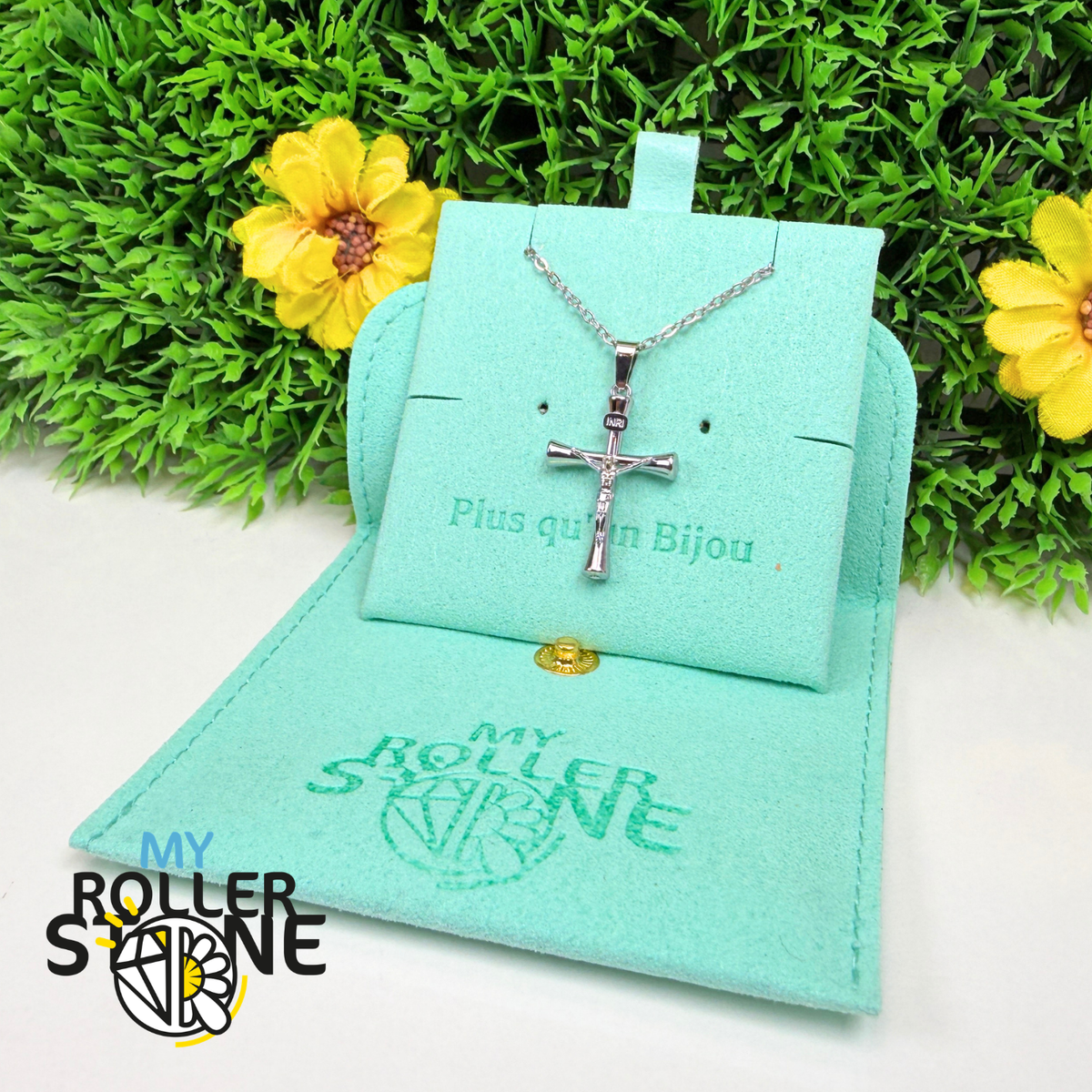 Pendentif Croix Jésus Crucifié – Acier Inoxydable 304