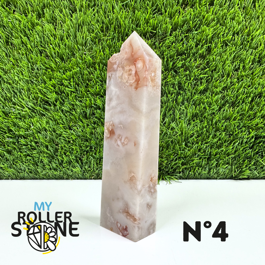 Pointes Pierre Rectangulaire Agate Fleur