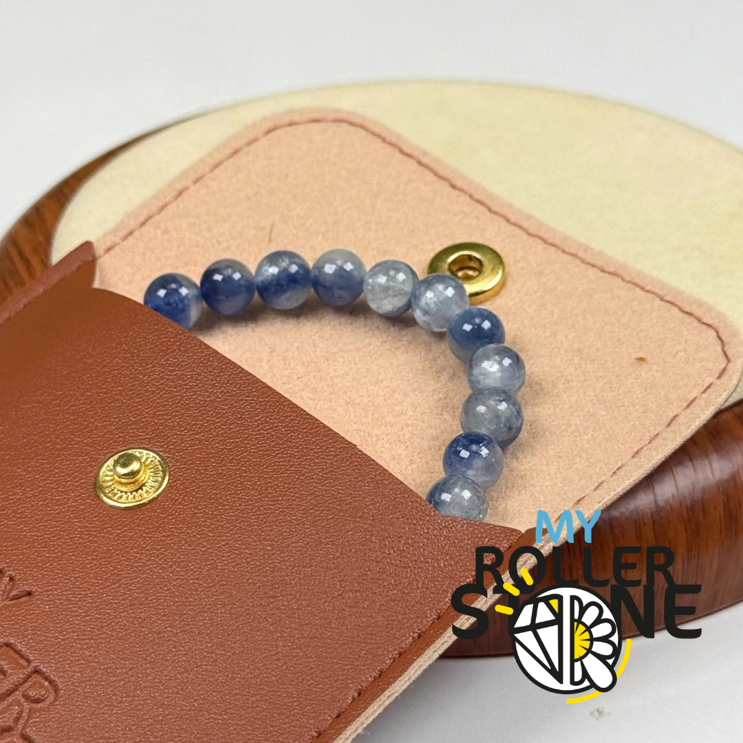 Bracelet en Cyanite Bleue Œil de Chat