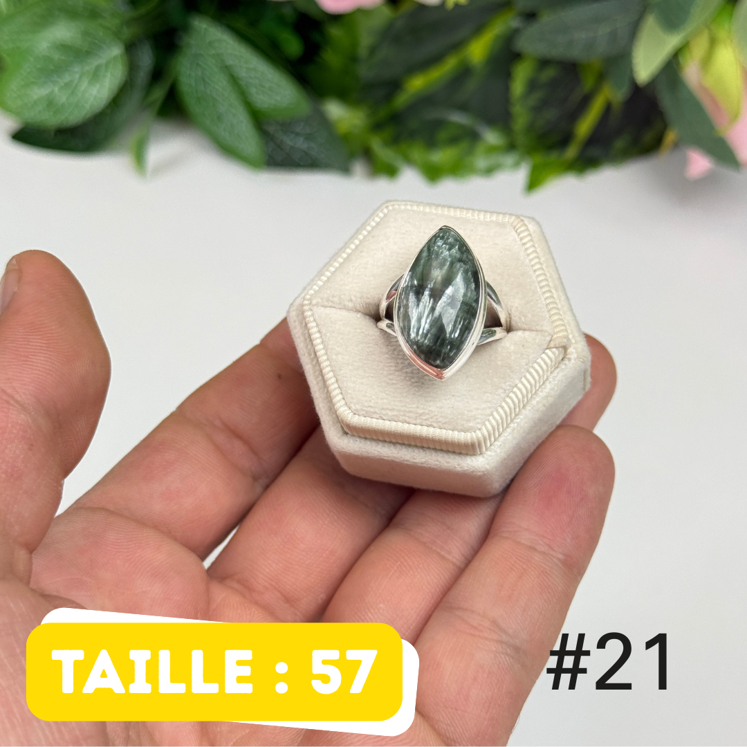 Bague argent 925 séraphinite #PR21