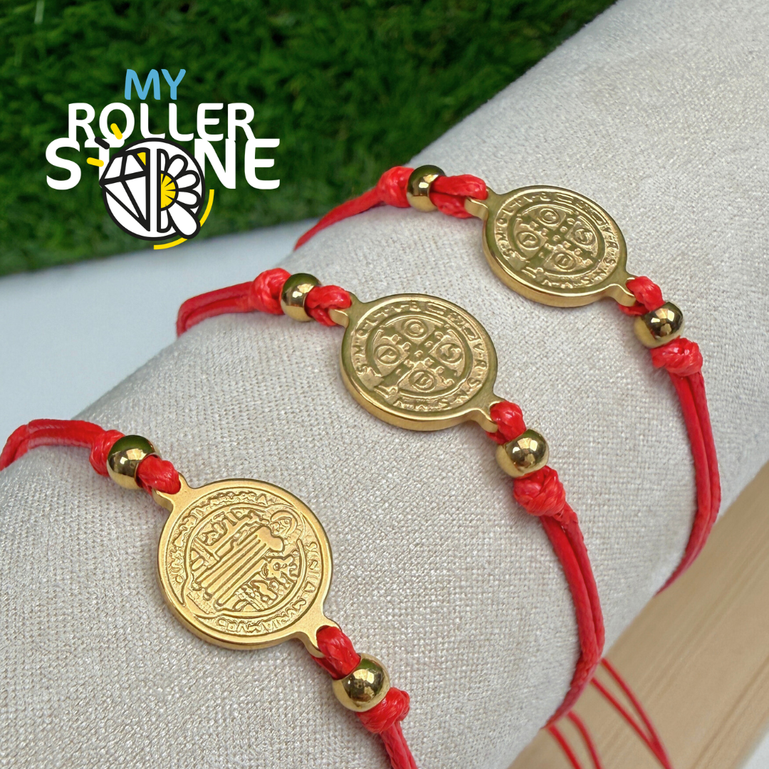 Bracelet st Benoît Réglable acier Inoxydable doré