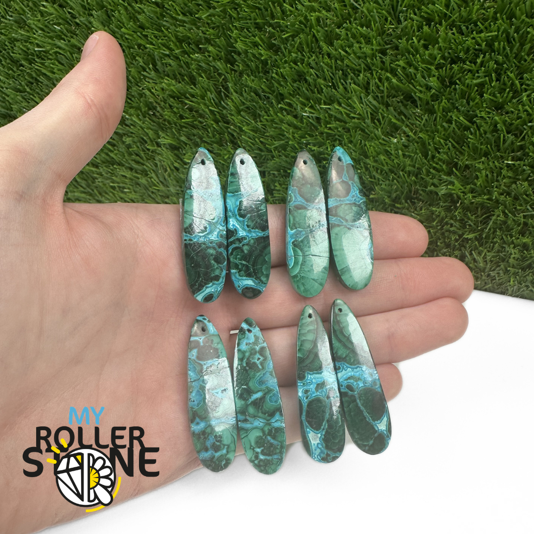 Pendentif Percé Malachite Chrysocolle Goutte