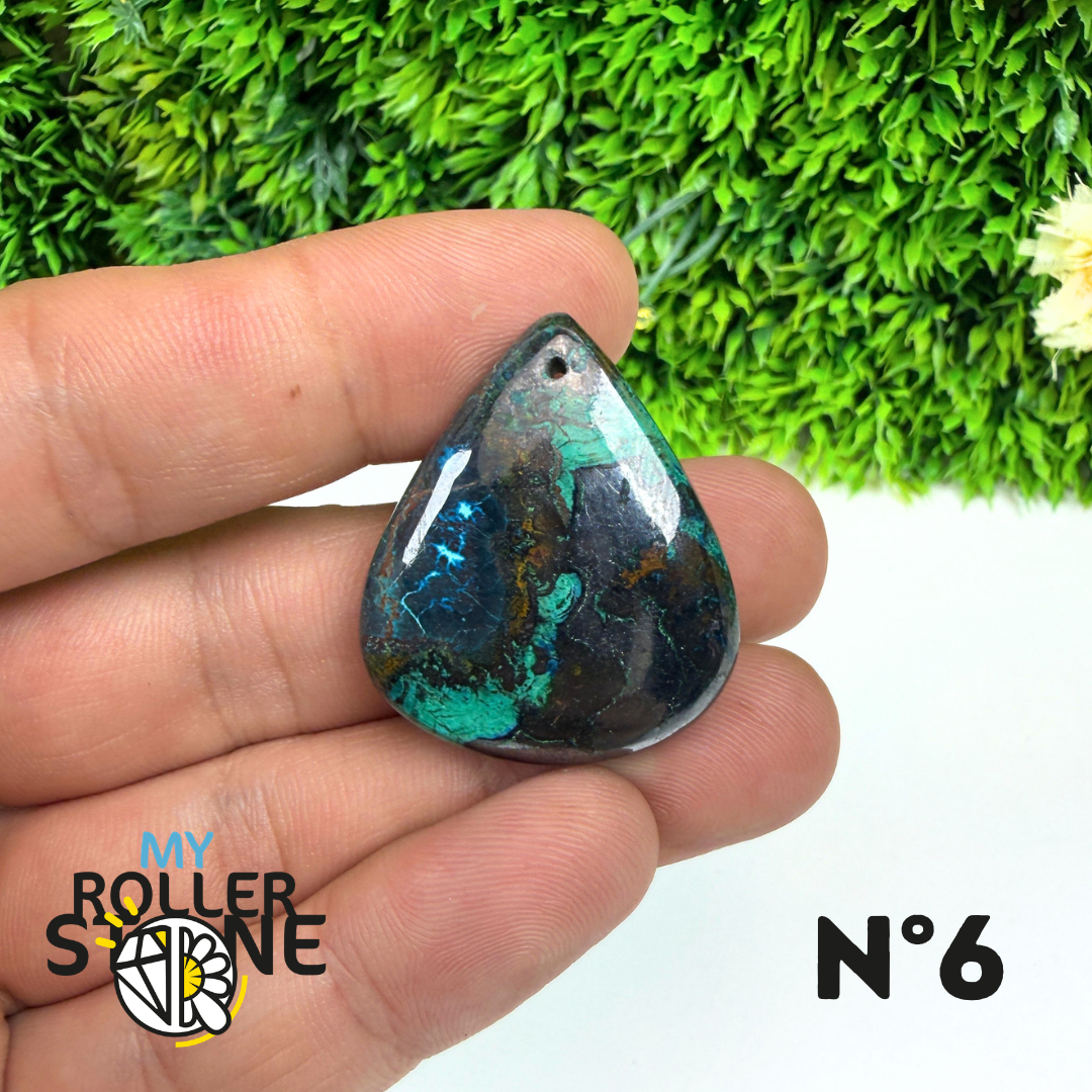 Pendentif Percé Shattuckite avec Cuprite