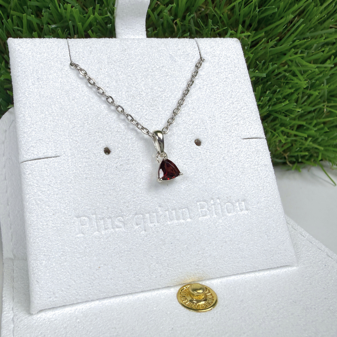 Pendentif Solitaire Grenat Trillon