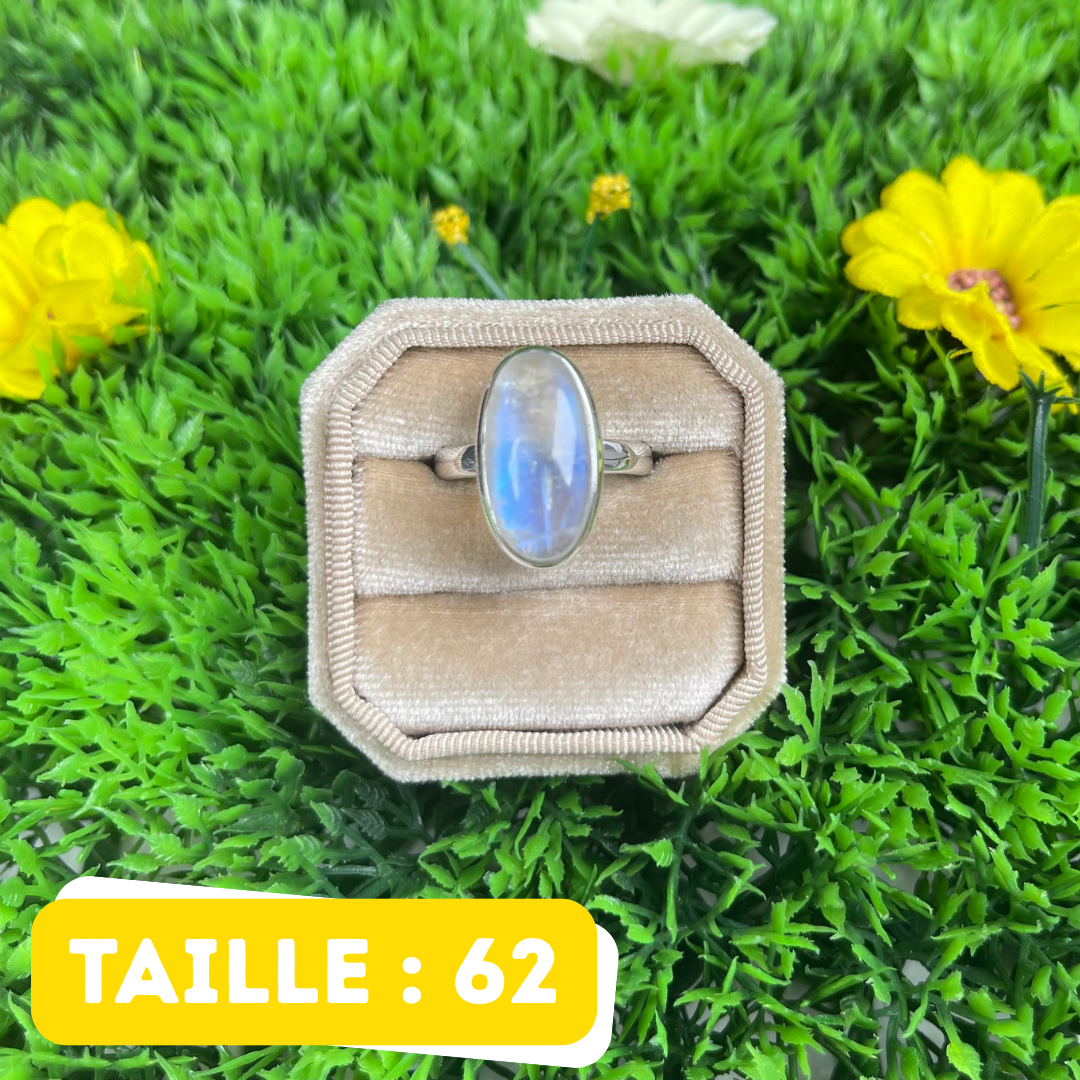 Bague Pierre de Lune Blue Fire #207