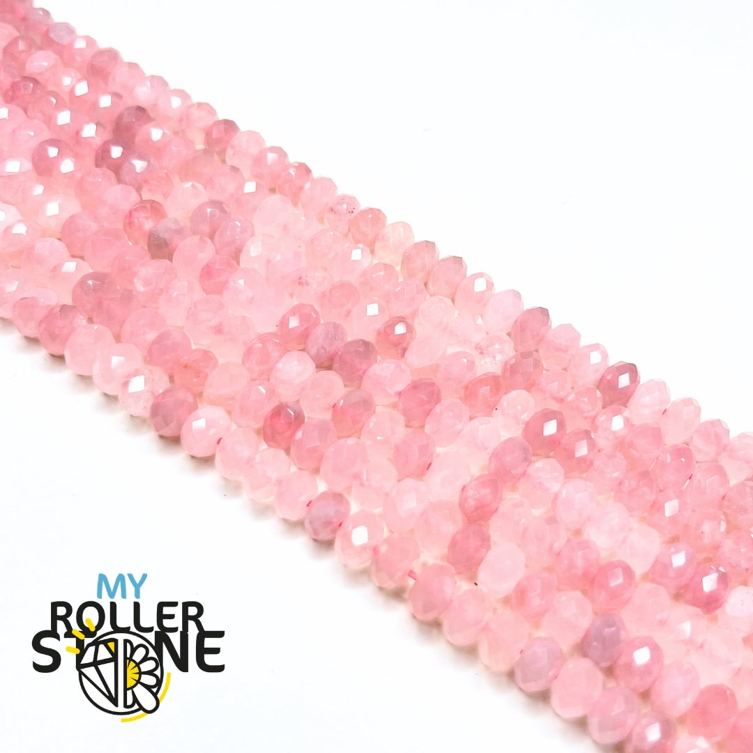 Perle rondelle en Quartz rose