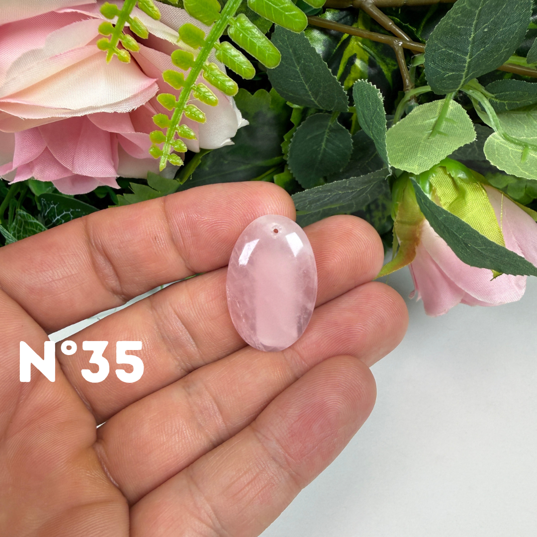 Pendentif percé Quartz rose 5A