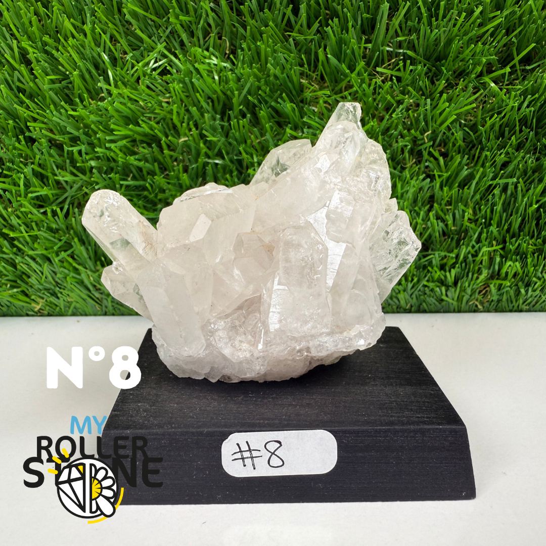 Cristal de roche sur support bois