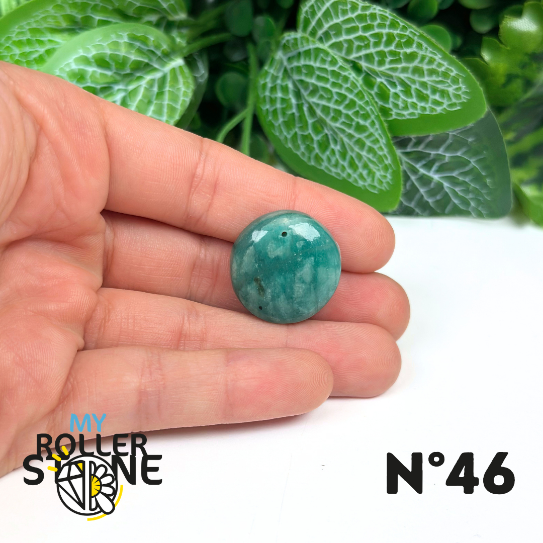 Pendentif Percé Rond Amazonite Bleue 5A