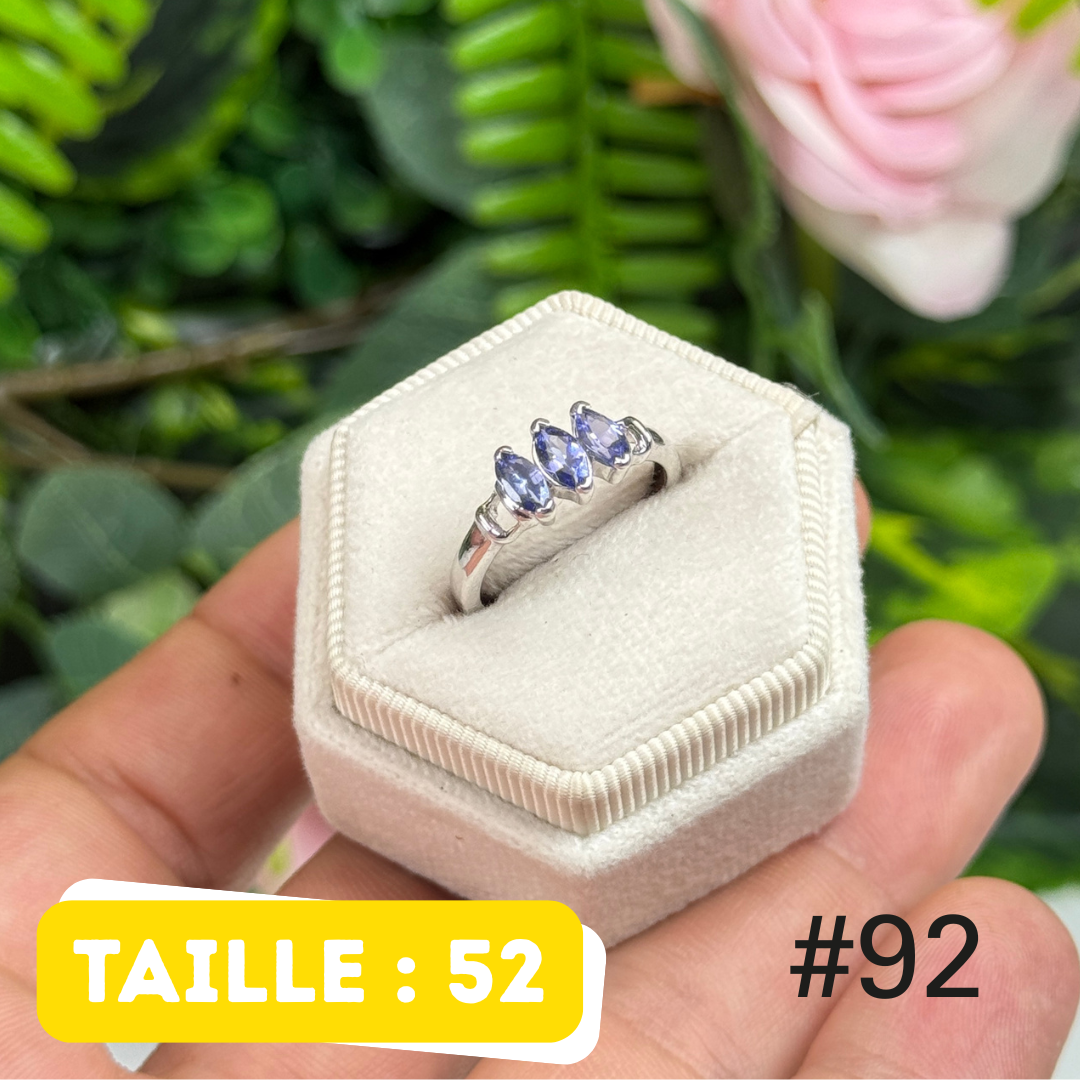 Bague argent 925 tanzanite facettée #FR92