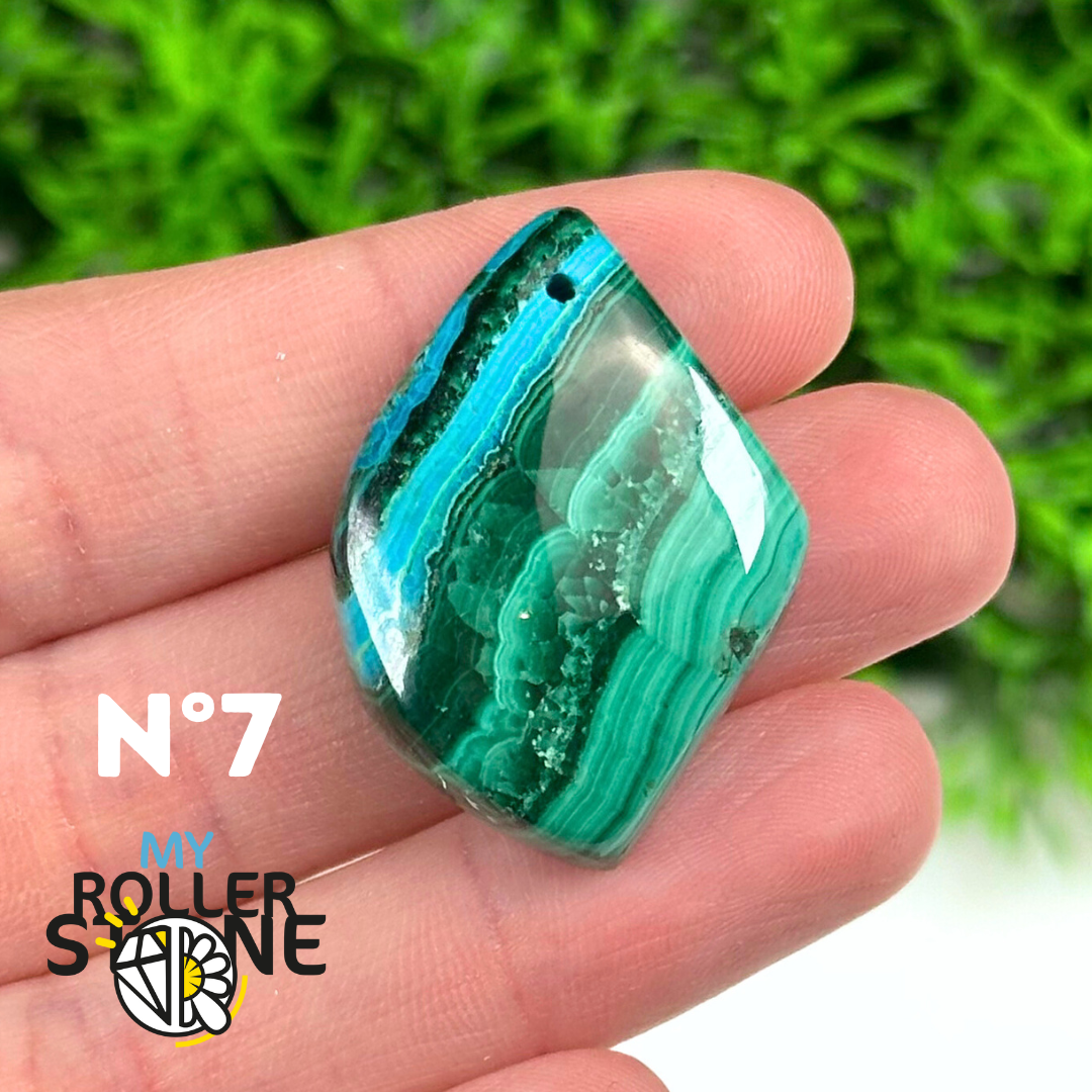 Pendentif Percé Malachite Chrysocolle 5A