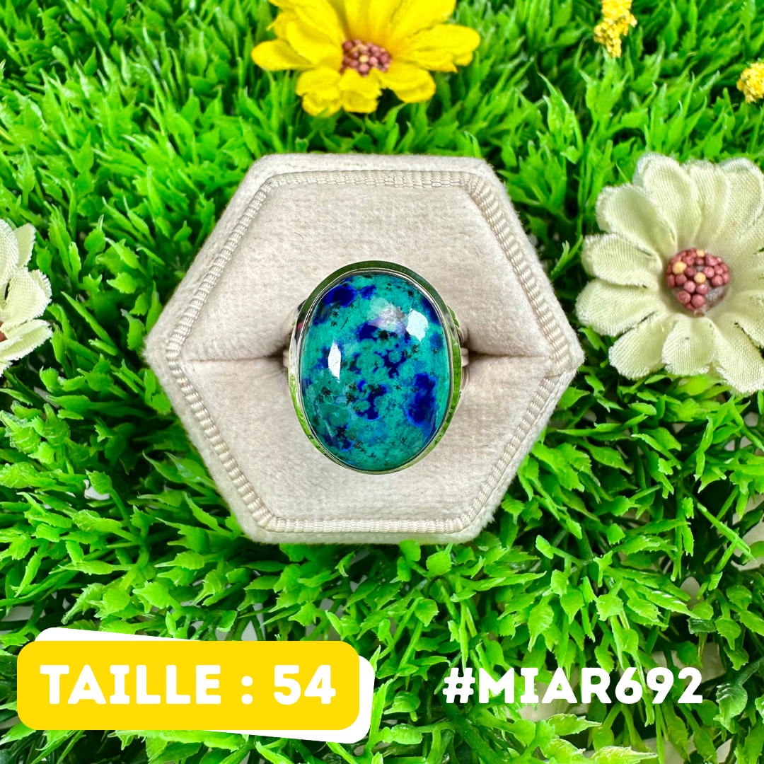 Bague en Azurite Malachite Argent 925 #MIAR692