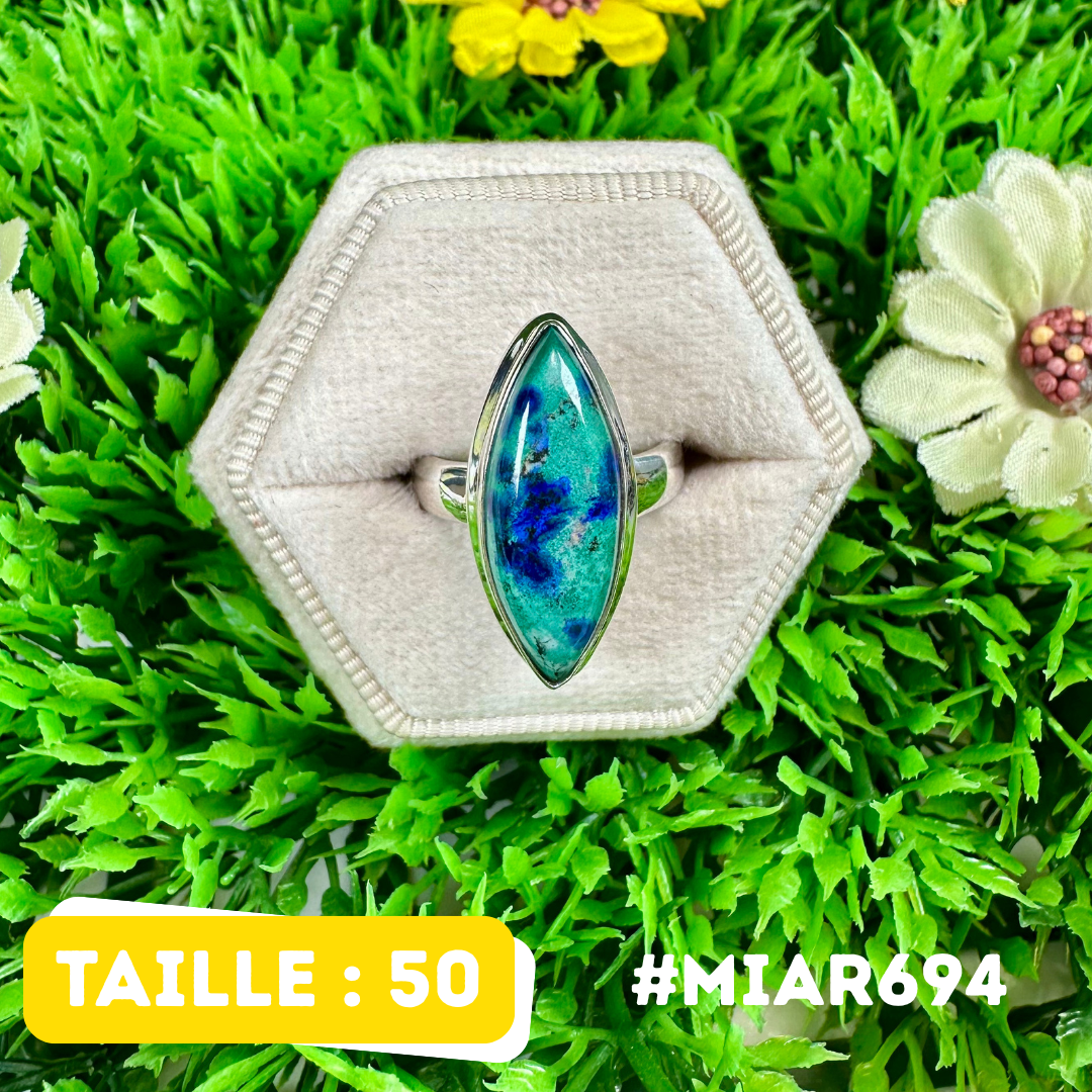 Bague en Azurite Malachite Argent 925 #MIAR694