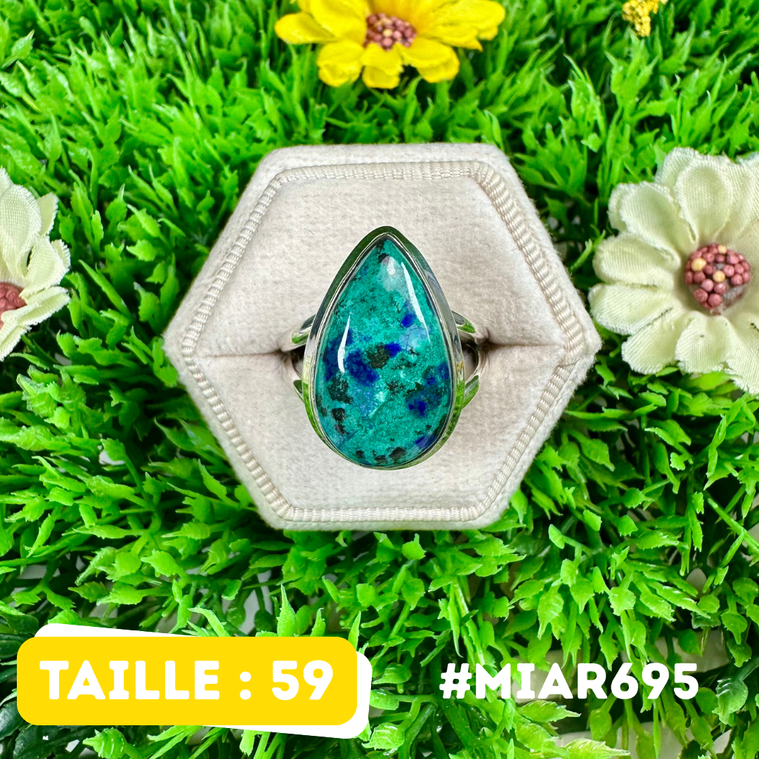 Bague en Azurite Malachite Argent 925 #MIAR695