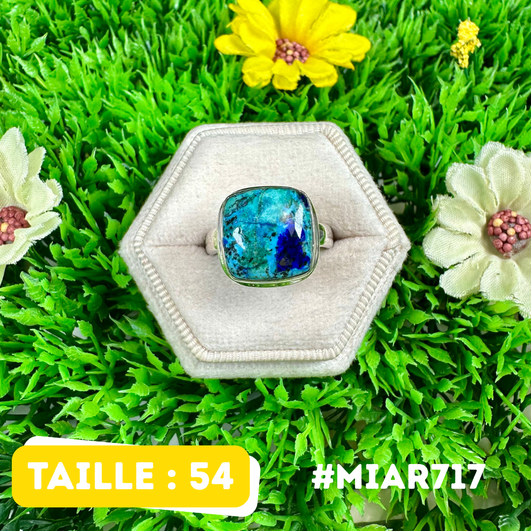 Bague en Azurite Malachite Argent 925 #MIAR717