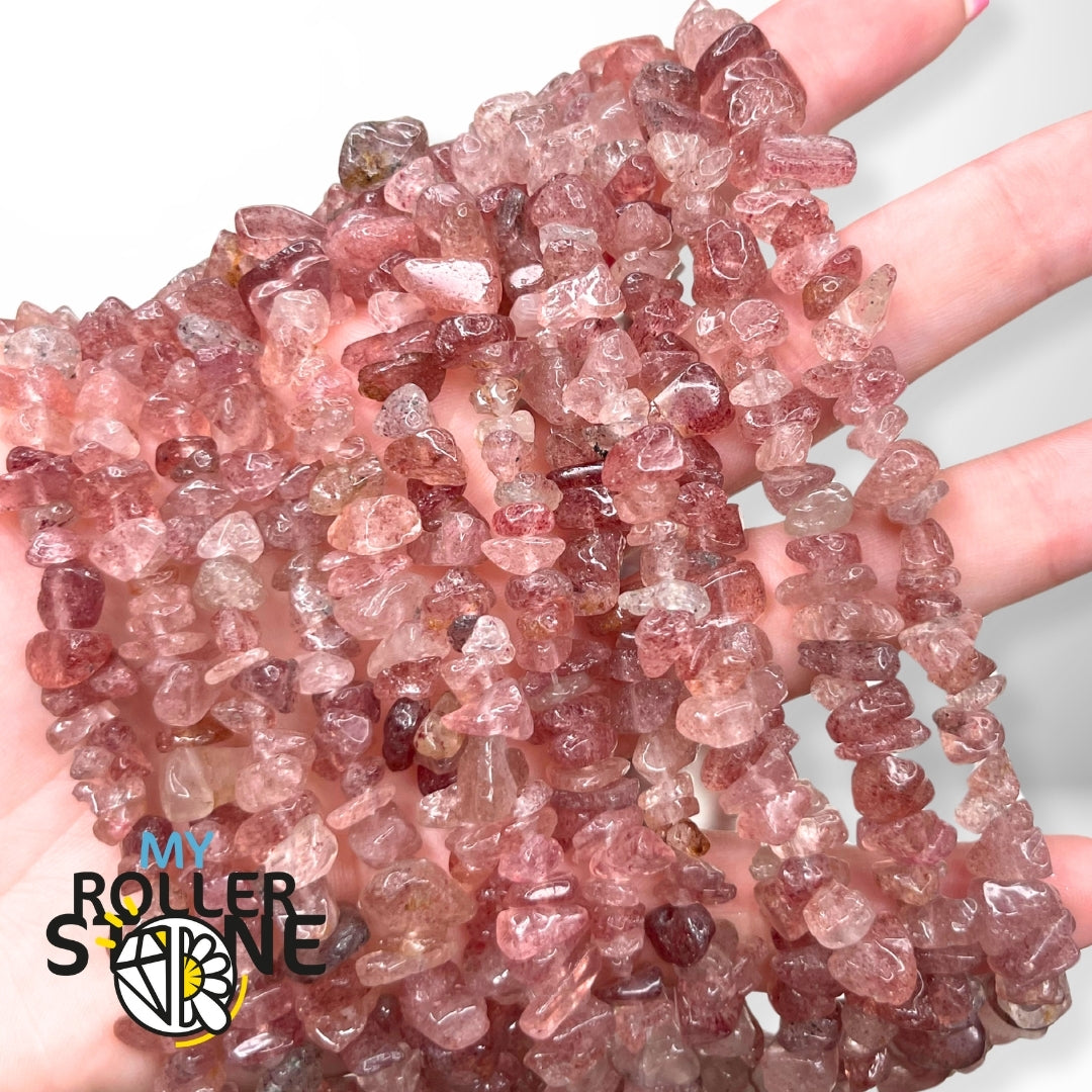 Perle Chips Quartz fraise (70 CM)