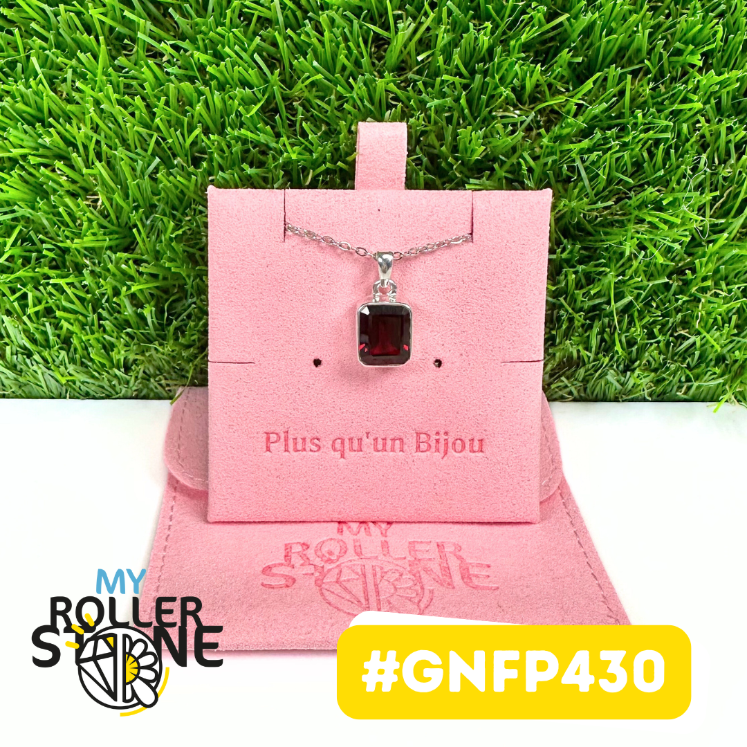 Pendentif Grenat Facettée Argent 925 #GNFP430