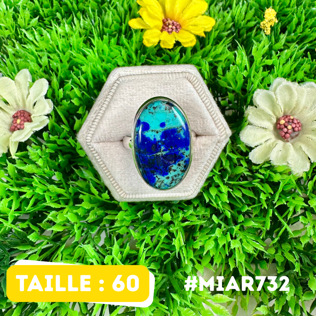 Bague en Azurite Malachite Argent 925 #MIAR732