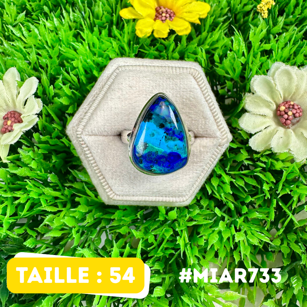 Bague en Azurite Malachite Argent 925 #MIAR733