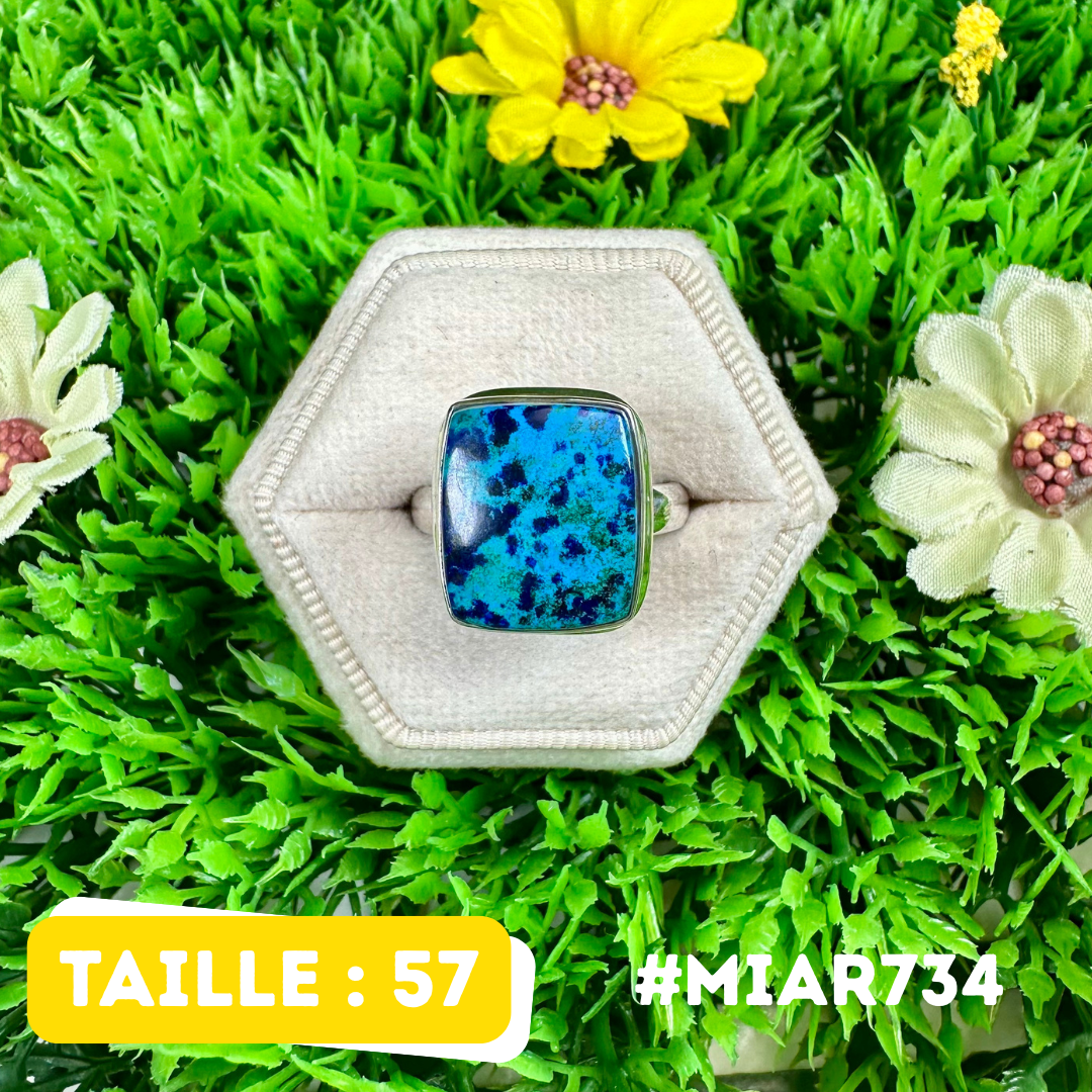 Bague en Azurite Malachite Argent 925 #MIAR734