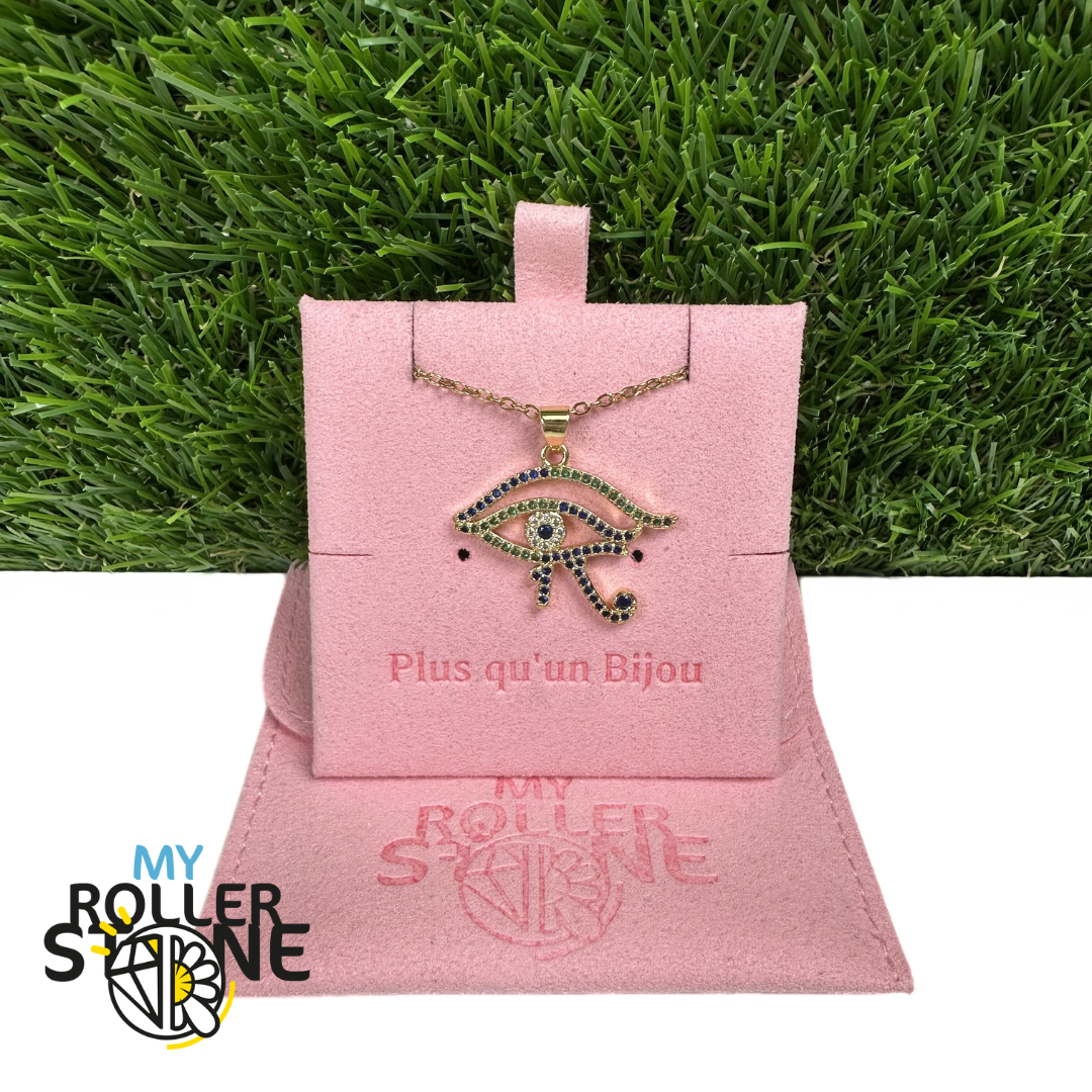 Pendentif Œil d’Horus en Laiton de Micro Pavé de Zircone