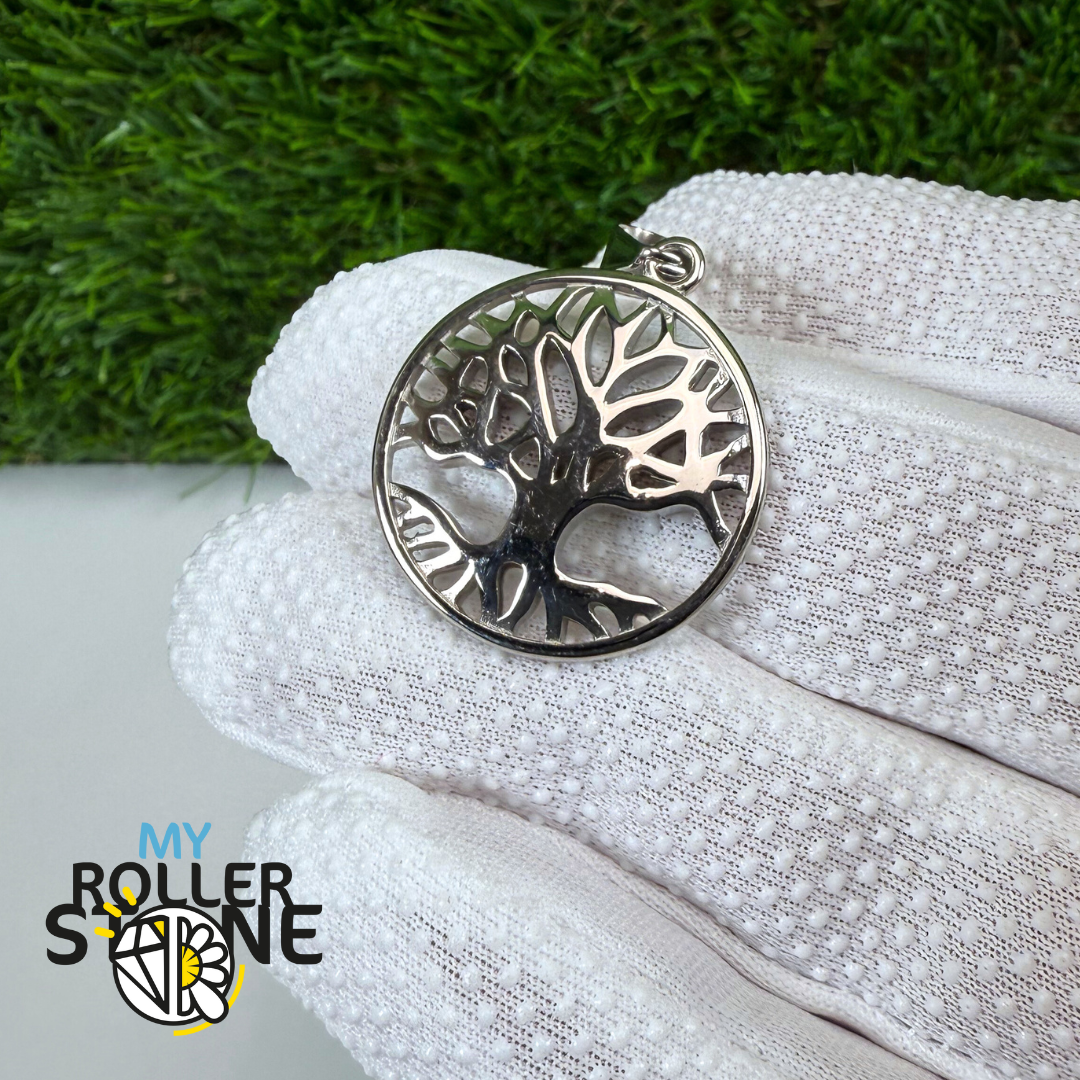 Pendentif Arbre de vie Acier inoxydable bombé