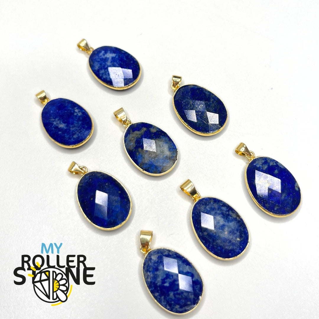 Pendentif Oval Doré Lapis Lazuli