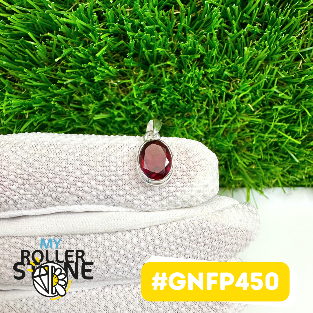 Pendentif Grenat Facettée Argent 925 #GNFP450
