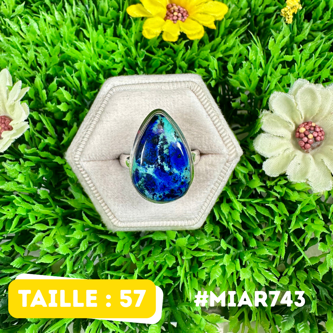 Bague en Azurite Malachite Argent 925 #MIAR743