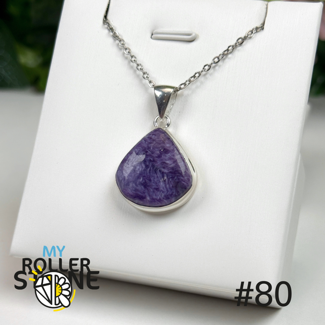 Pendentif argent charoïte #OP80
