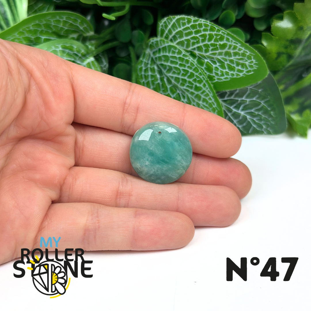 Pendentif Percé Rond Amazonite Bleue 5A
