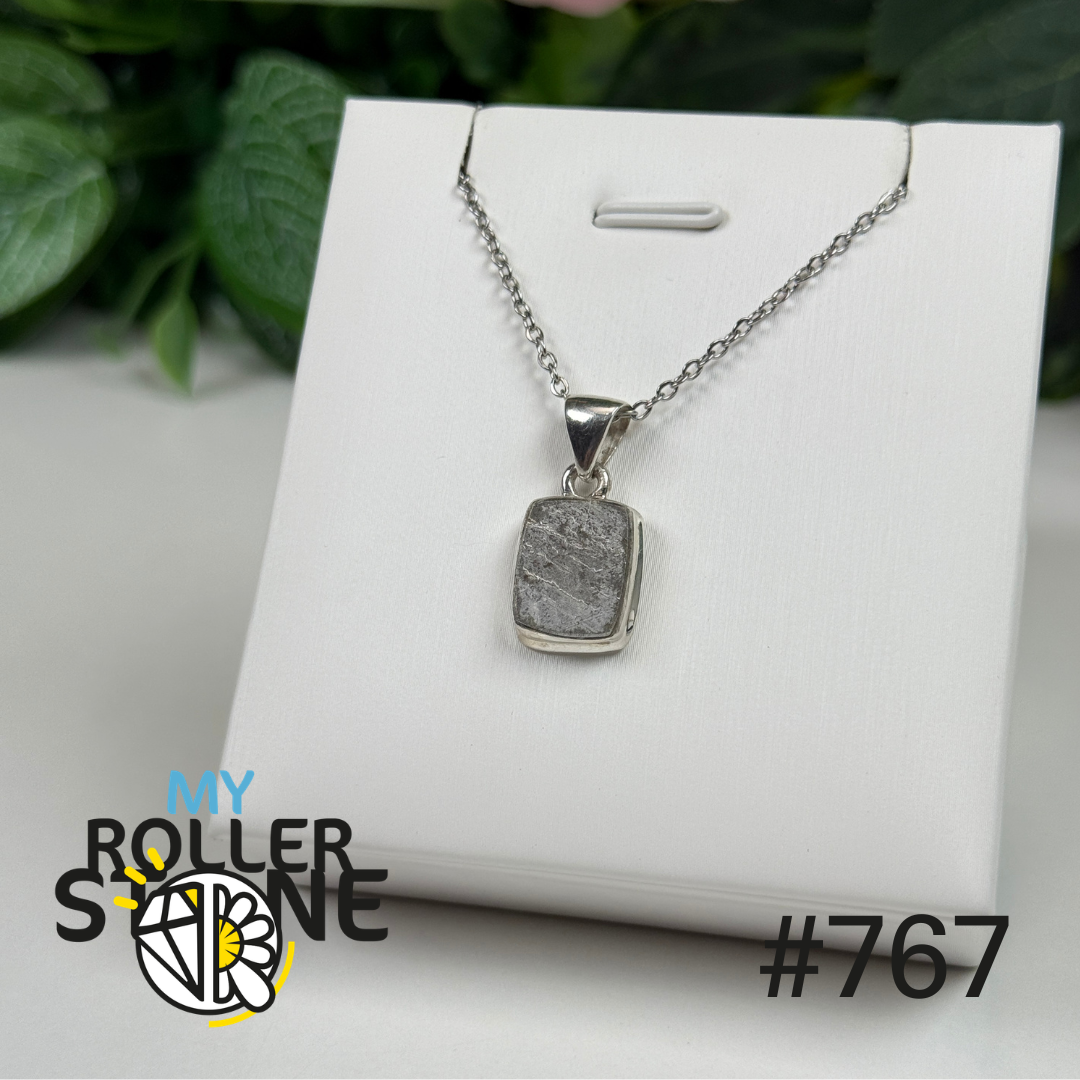 Pendentif argent 925 météorite Muonionalusta #P767