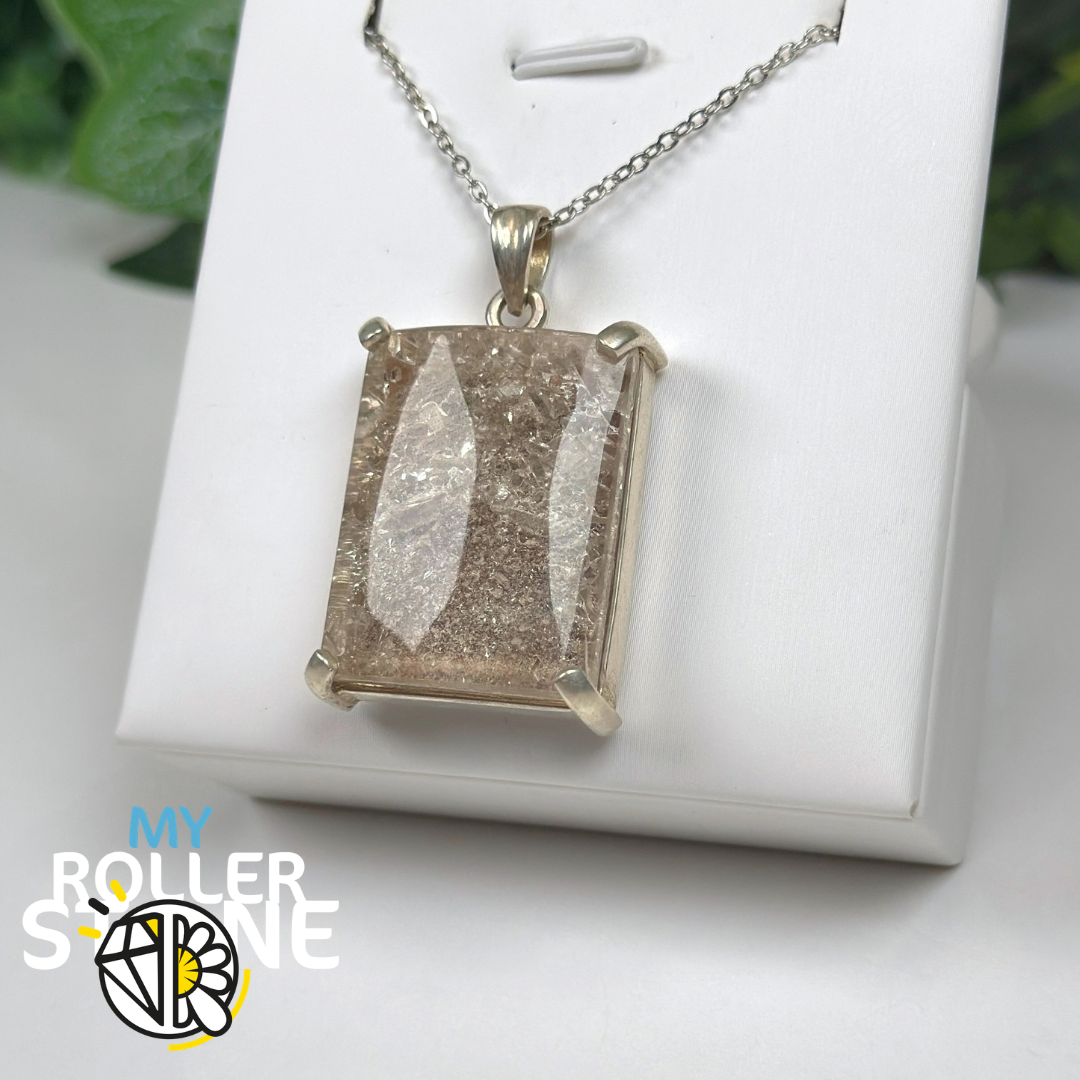 Pendentif Lodolite Du Brésil et Argent 925 #3
