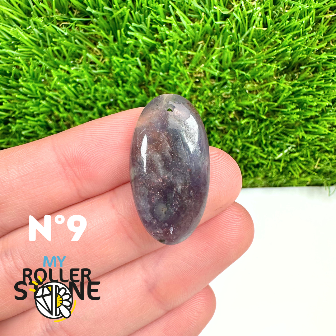 Pendentif Percé Iolite et Pierre de Soleil 5A