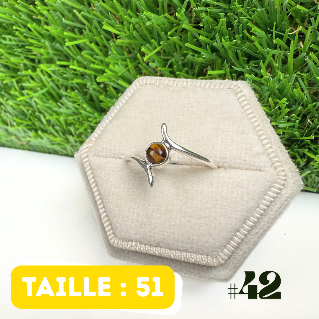 Bague Oeil De Tigre Argent #42