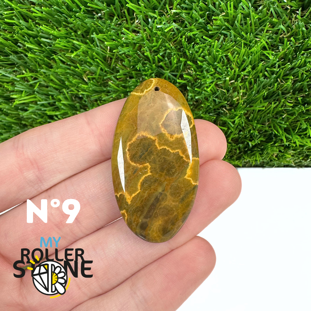 Pendentif Percé Jaspe Océan 5A