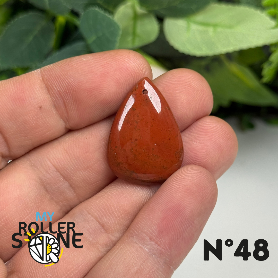 Pendentif Jaspe rouge 5A Percé